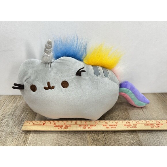 Gund Pusheen the Cat Rainbow PUSHEENICORN Gray Unicorn 12-inch Plush Stuffed - Picture 3 of 8